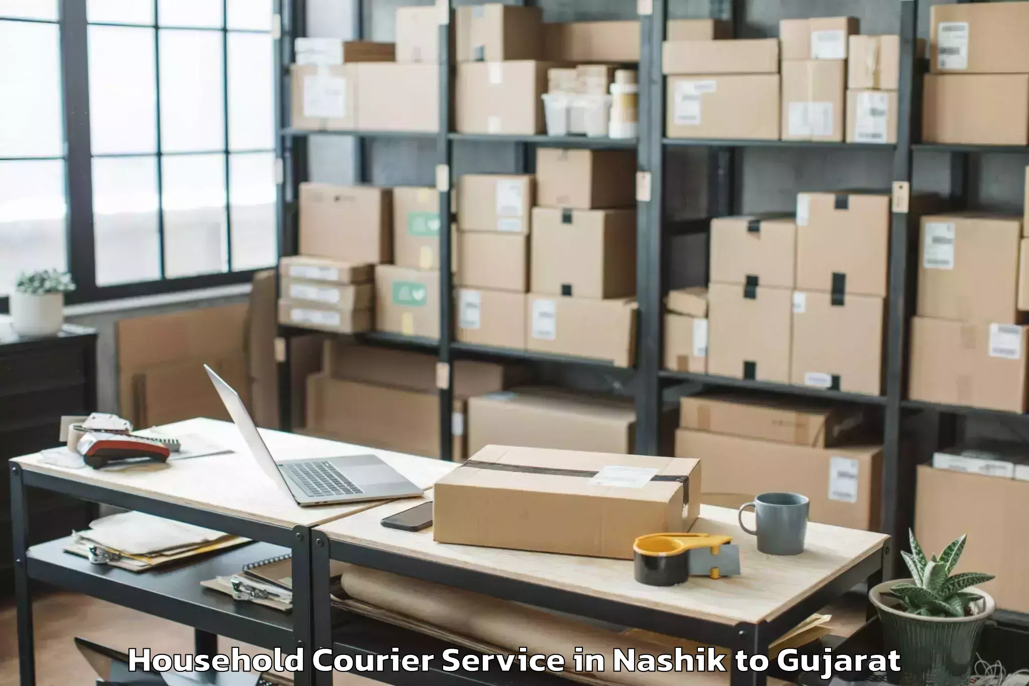 Professional Nashik to Rai University Ahmedabad Household Courier